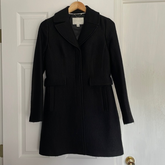 Beautiful Banana Republic black wool winter coat. Size small only worn twice. - Picture 1 of 8